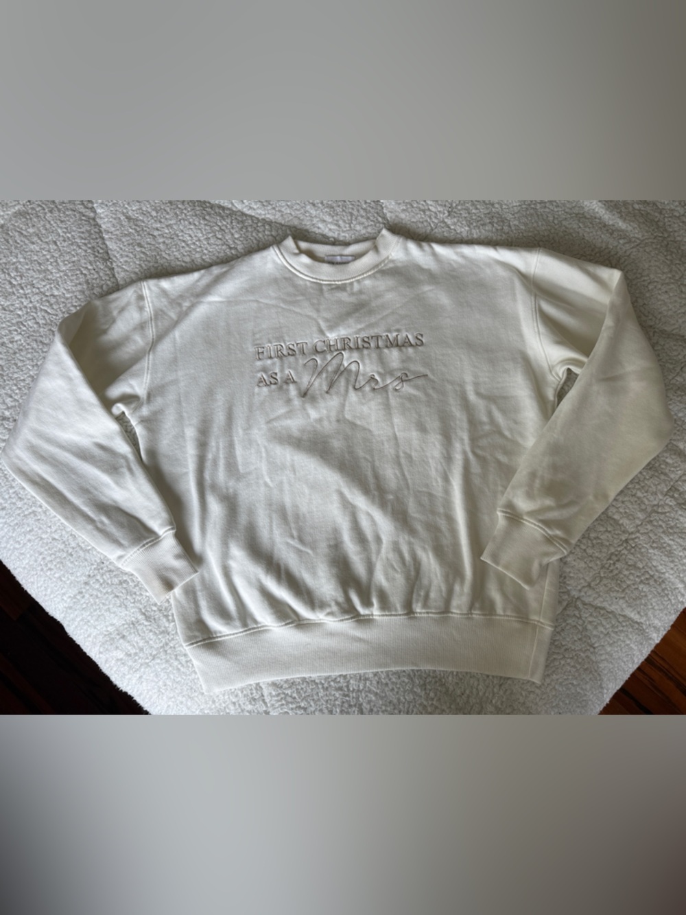 Cream 'First Christmas as a Mrs' Crewneck Sweatshirt